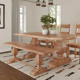 72" Natural Solid Wood Distressed Dining Bench - Homeroots - Flyclothing LLC