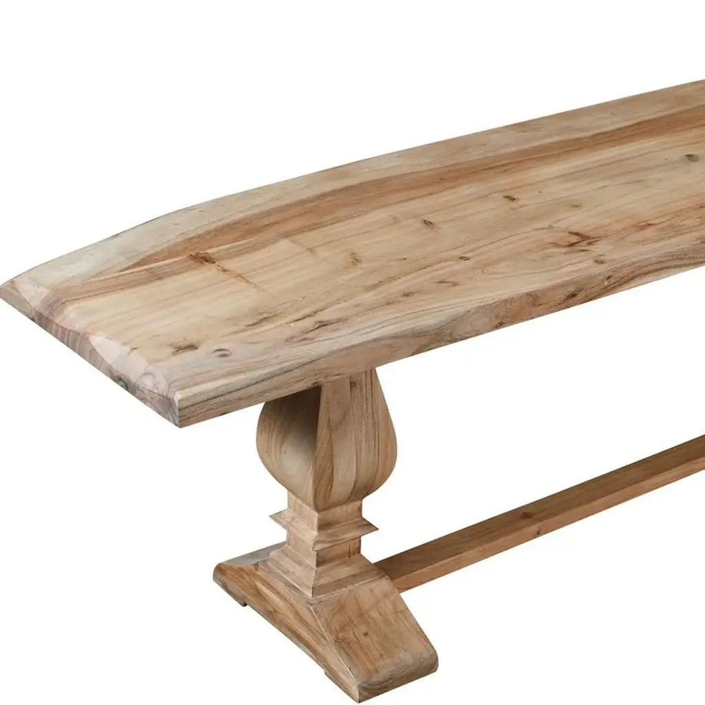 72" Natural Solid Wood Distressed Dining Bench - Homeroots - Flyclothing LLC