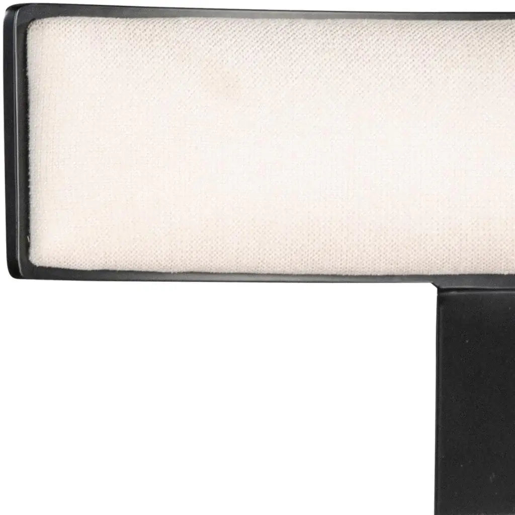26" White and Black Linen and Steel Counter Height Swivel Bar Chair - Homeroots - Flyclothing LLC