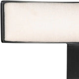 26" White and Black Linen and Steel Counter Height Swivel Bar Chair - Homeroots - Flyclothing LLC