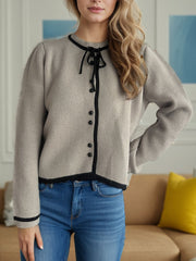 Button Down Long Sleeve Cardigan - Trendsi