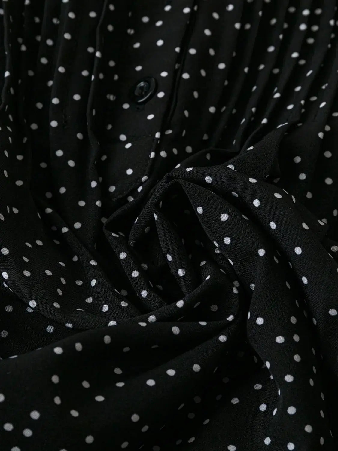 Polka Dot Notched Ruffled Cap Sleeve Blouse - Trendsi - Flyclothing LLC