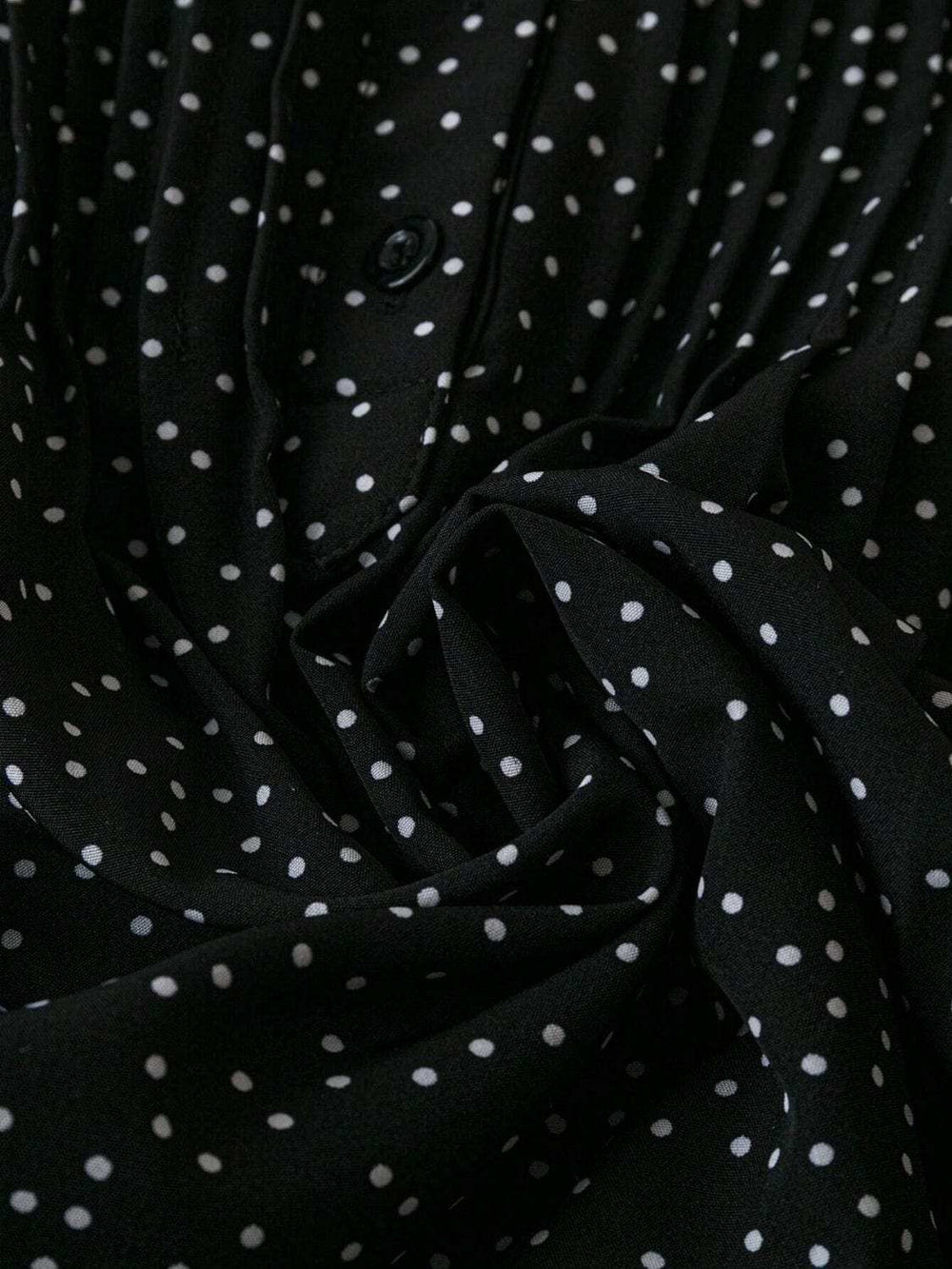 Polka Dot Notched Ruffled Cap Sleeve Blouse - Trendsi - Flyclothing LLC