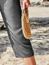 Pocketed Elastic Waist Capris - Trendsi - Flyclothing LLC