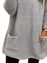 Fleece Long Sleeve Sweatshirt - Trendsi - Flyclothing LLC