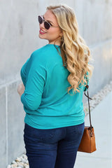 Basic Bae Full Size Round Neck Batwing Sleeve Top - ShopBasicbae - Flyclothing LLC