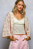 POL Open Front Crochet Cardigan with Granny Square Pattern - Trendsi - Flyclothing LLC