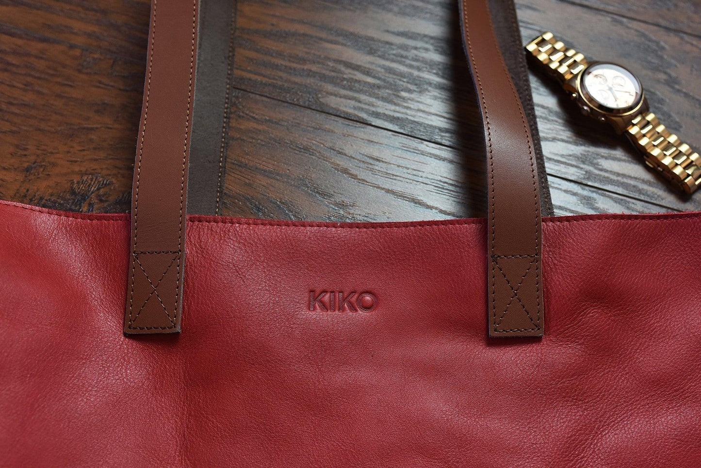 Perfect Tote Red - Kiko Leather - Flyclothing LLC