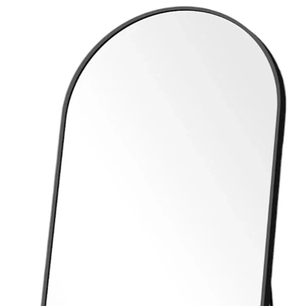 70" Black Metal Arch Wall Mounted Leaning Or Freestanding Framed Full Length Mirror - Homeroots - Flyclothing LLC