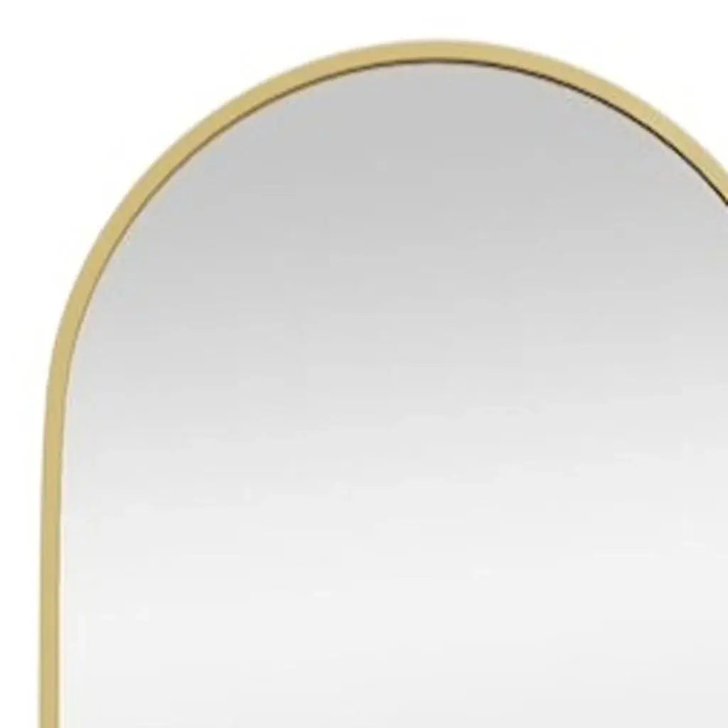 70" Gold Metal Arch Wall Mounted Leaning Or Freestanding Framed Full Length Mirror - Homeroots - Flyclothing LLC