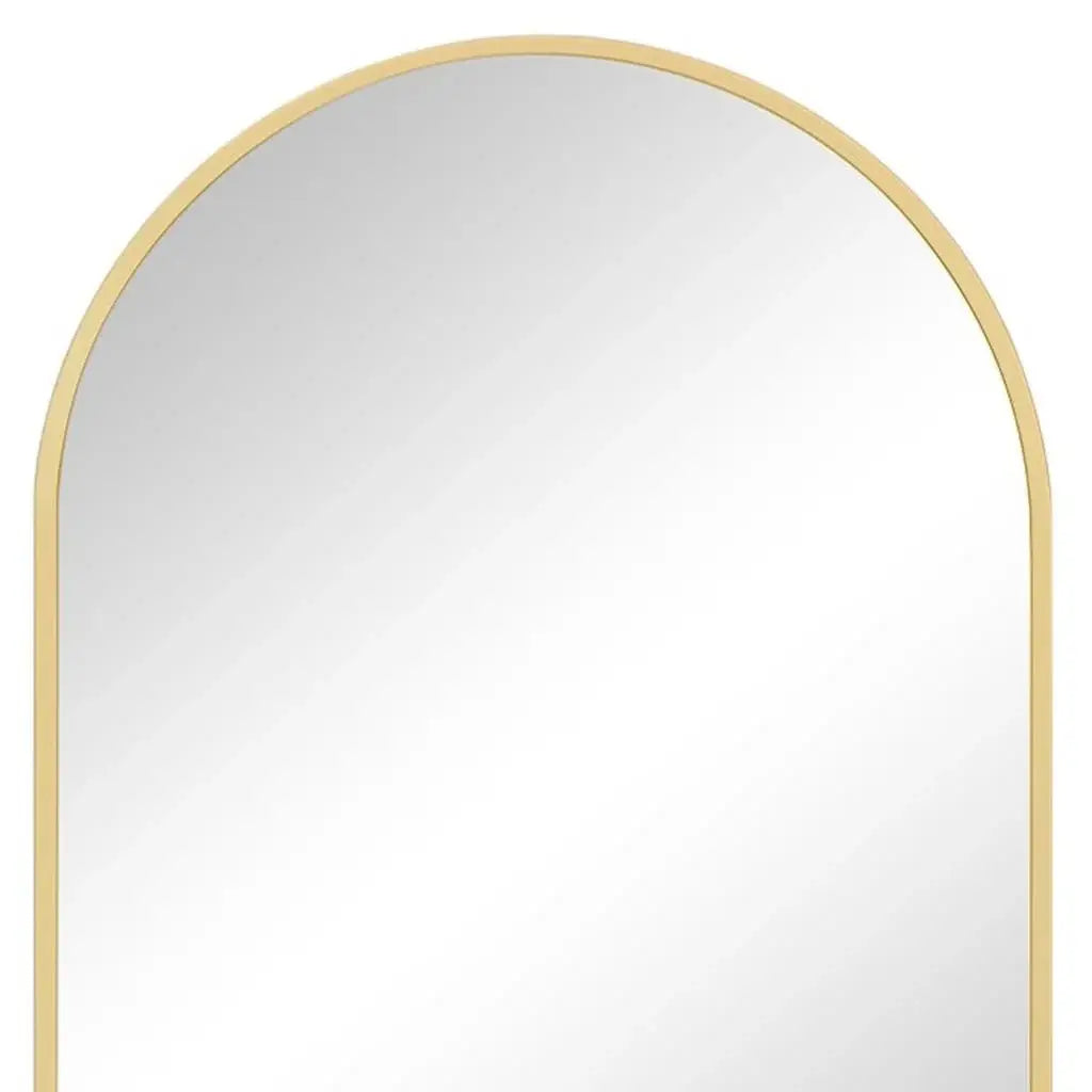 30" Gold Metal Arch Framed Accent Mirror - Homeroots - Flyclothing LLC