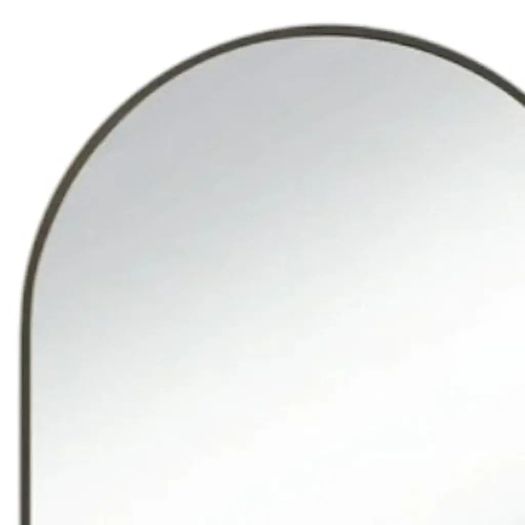 35" Black Metal Arch Framed Accent Mirror - Homeroots - Flyclothing LLC