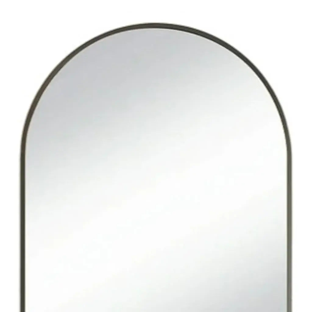 35" Black Metal Arch Framed Accent Mirror - Homeroots - Flyclothing LLC