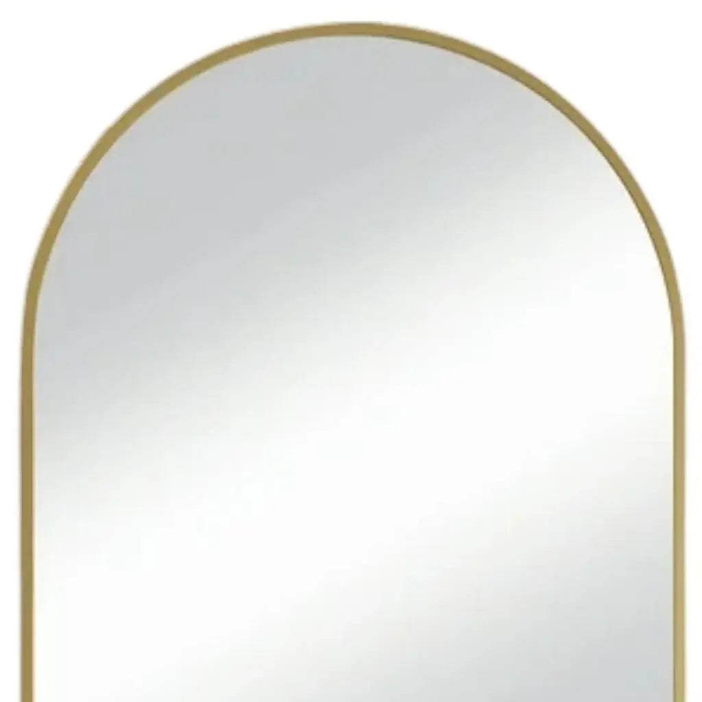 35" Gold Metal Arch Framed Accent Mirror - Homeroots - Flyclothing LLC