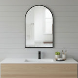 38" Black Metal Arch Framed Accent Mirror - Homeroots - Flyclothing LLC