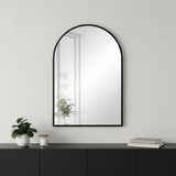 38" Black Metal Arch Framed Accent Mirror - Homeroots - Flyclothing LLC