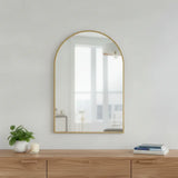 38" Gold Metal Arch Framed Accent Mirror - Homeroots - Flyclothing LLC