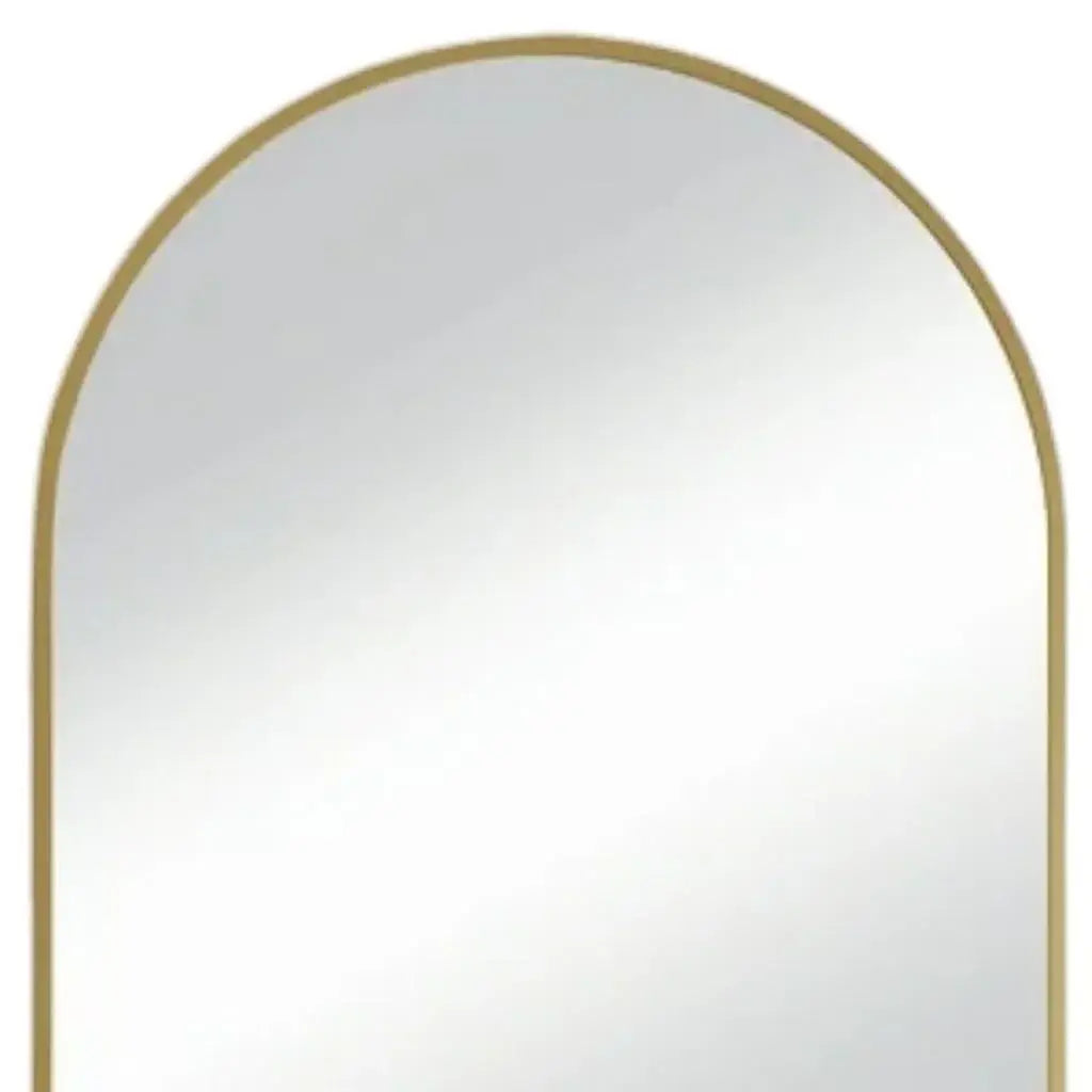 38" Gold Metal Arch Framed Accent Mirror - Homeroots - Flyclothing LLC