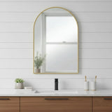 38" Gold Metal Arch Framed Accent Mirror - Homeroots - Flyclothing LLC
