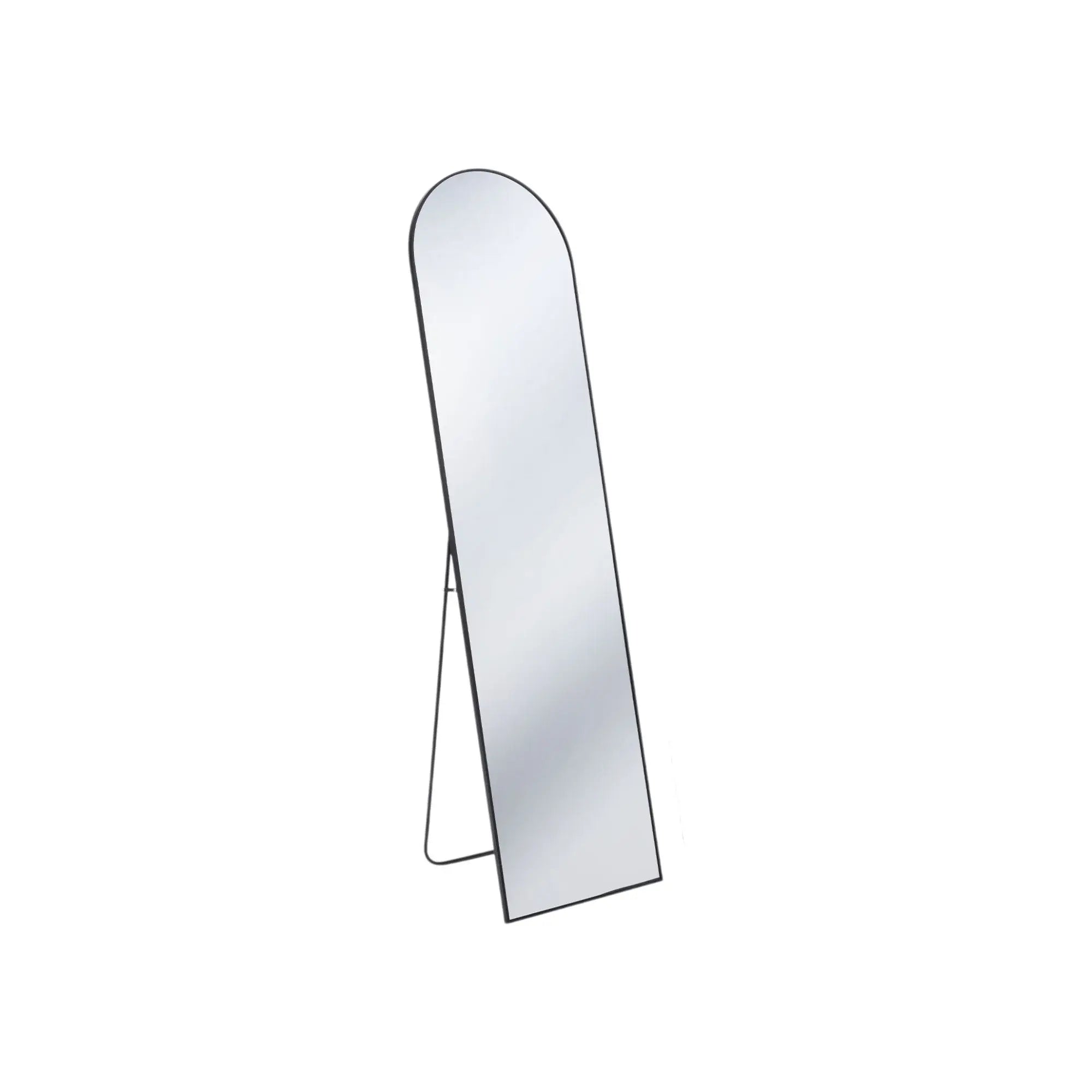 59" Black Metal Arch Wall Mounted Leaning Or Freestanding Framed Full Length Mirror - Homeroots - Flyclothing LLC