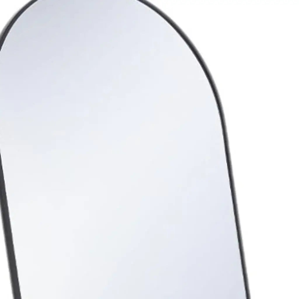 59" Black Metal Arch Wall Mounted Leaning Or Freestanding Framed Full Length Mirror - Homeroots - Flyclothing LLC