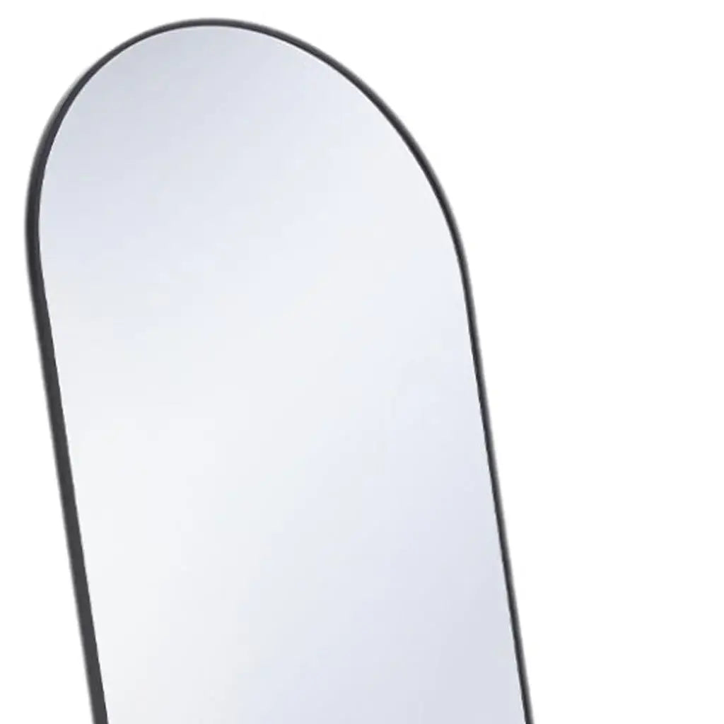 59" Black Metal Arch Wall Mounted Leaning Or Freestanding Framed Full Length Mirror - Homeroots - Flyclothing LLC