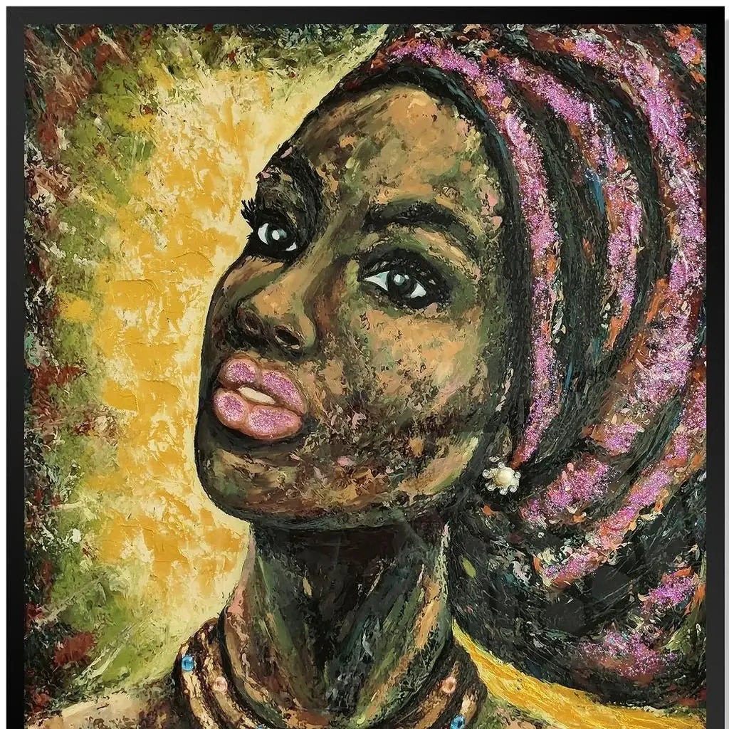 39" x 30" African Portrait Floater Frame Canvas Wall Art - Homeroots - Flyclothing LLC