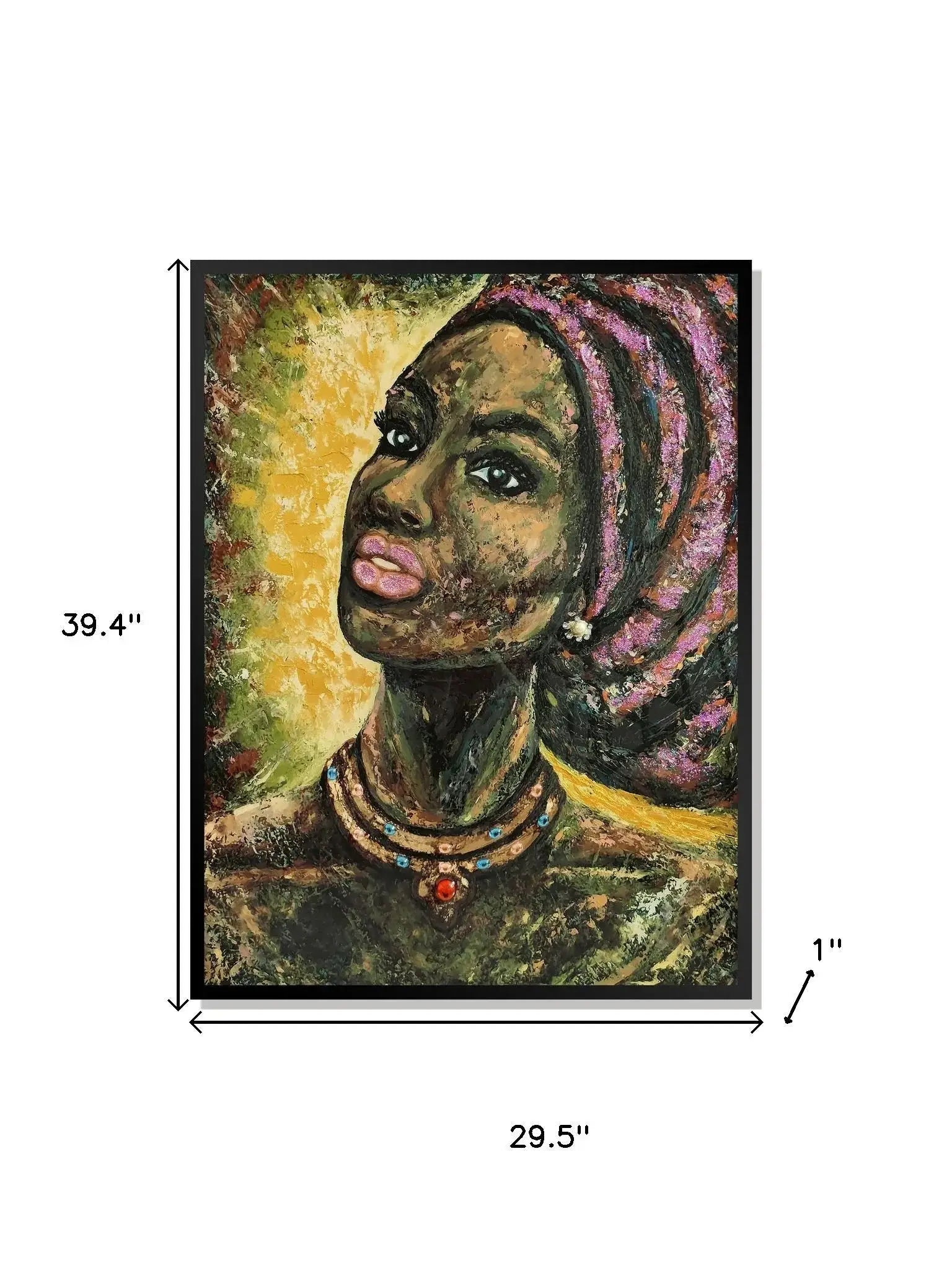 39" x 30" African Portrait Floater Frame Canvas Wall Art - Homeroots - Flyclothing LLC