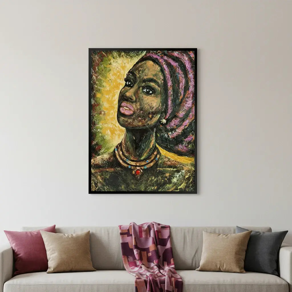 39" x 30" African Portrait Floater Frame Canvas Wall Art - Homeroots - Flyclothing LLC