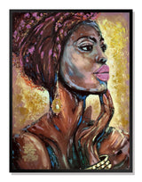 39" x 30" African Profile Floater Frame Canvas Wall Art - Homeroots - Flyclothing LLC