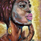 39" x 30" African Profile Floater Frame Canvas Wall Art - Homeroots - Flyclothing LLC