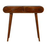 35" Chestnut Solid Wood Console Table With Two Drawers - HomeRoots - Flyclothing LLC