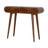 35" Chestnut Solid Wood Console Table With Two Drawers - HomeRoots - Flyclothing LLC