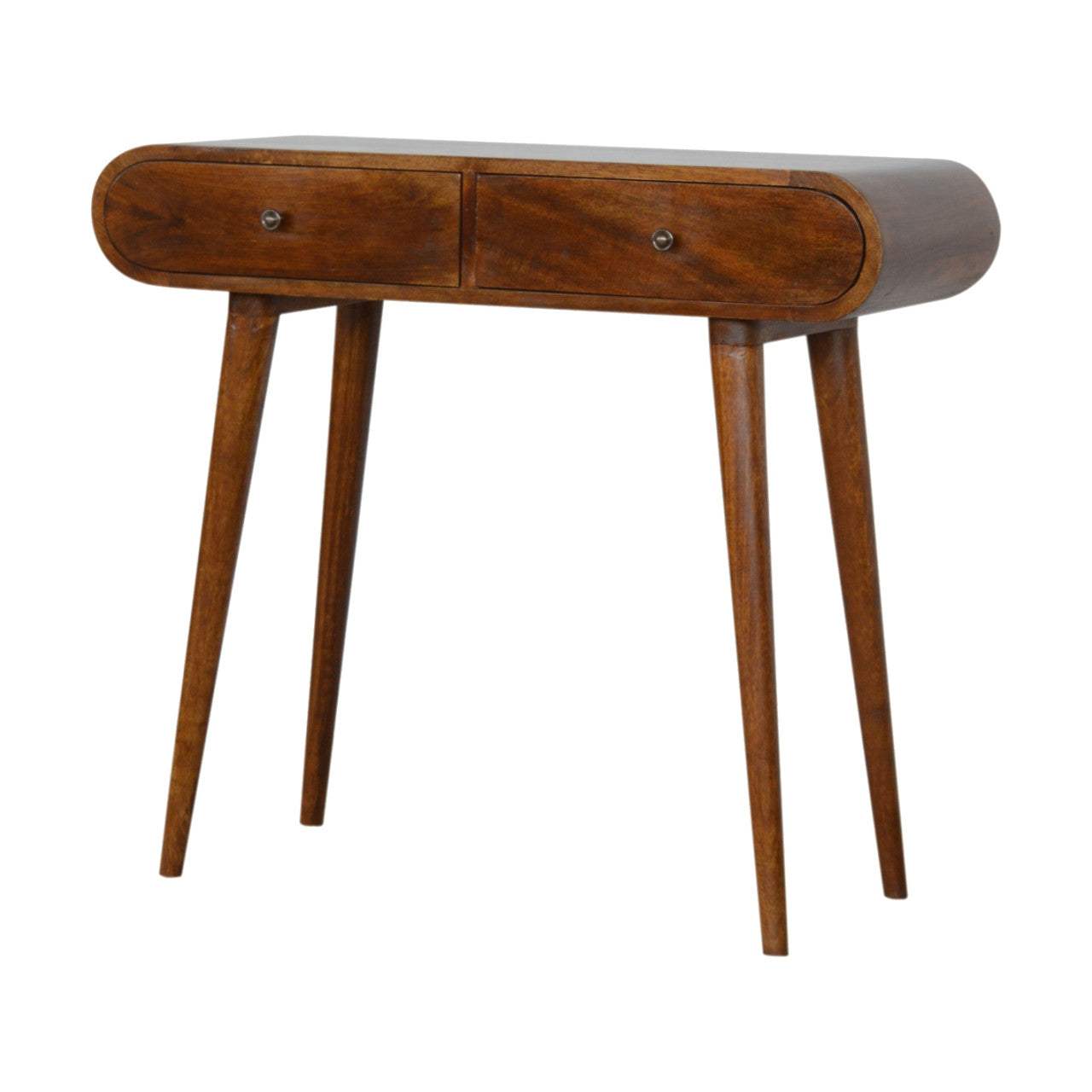 35" Chestnut Solid Wood Console Table With Two Drawers - HomeRoots - Flyclothing LLC