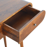 35" Chestnut Solid Wood Console Table With Two Drawers - HomeRoots - Flyclothing LLC