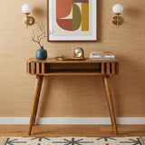 33" Oak Solid Wood Console Table With Shelf - HomeRoots - Flyclothing LLC