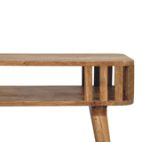 33" Oak Solid Wood Console Table With Shelf - HomeRoots - Flyclothing LLC