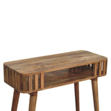 33" Oak Solid Wood Console Table With Shelf - HomeRoots - Flyclothing LLC