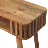 33" Oak Solid Wood Console Table With Shelf - HomeRoots - Flyclothing LLC