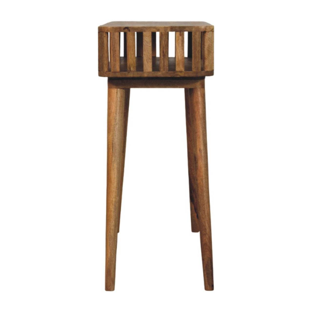 33" Oak Solid Wood Console Table With Shelf - HomeRoots - Flyclothing LLC