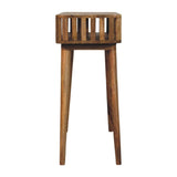 33" Oak Solid Wood Console Table With Shelf - HomeRoots - Flyclothing LLC