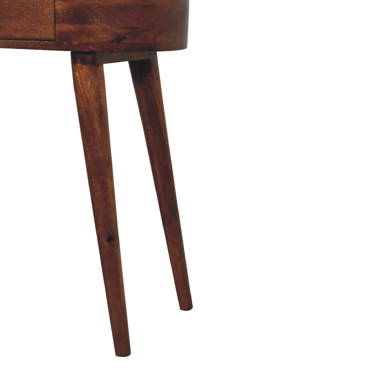 24" Chestnut Solid Wood Oval Console Table With Drawer - HomeRoots - Flyclothing LLC