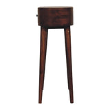 24" Chestnut Solid Wood Oval Console Table With Drawer - HomeRoots - Flyclothing LLC