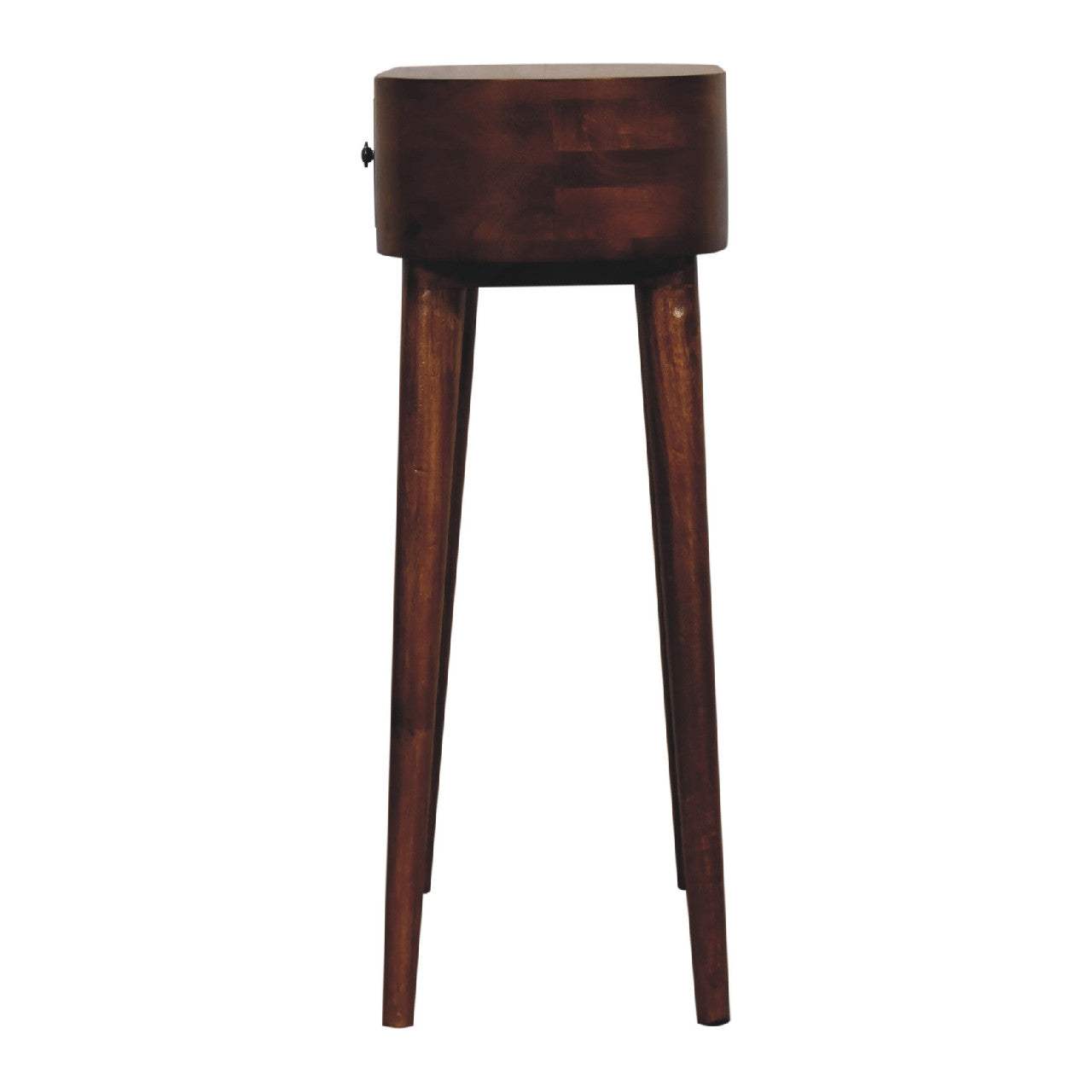 24" Chestnut Solid Wood Oval Console Table With Drawer - HomeRoots - Flyclothing LLC