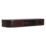 43" Chestnut Solid Wood Floating Console Table With Shelf And Two Drawers - HomeRoots - Flyclothing LLC