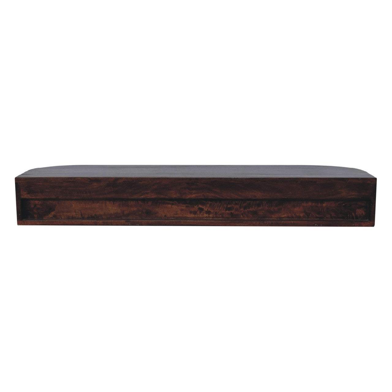43" Chestnut Solid Wood Floating Console Table With Shelf And Two Drawers - HomeRoots - Flyclothing LLC