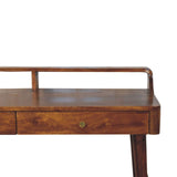 39" Chestnut Solid Wood Console Table With Shelf And Two Drawers - HomeRoots - Flyclothing LLC