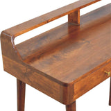 39" Chestnut Solid Wood Console Table With Shelf And Two Drawers - HomeRoots - Flyclothing LLC
