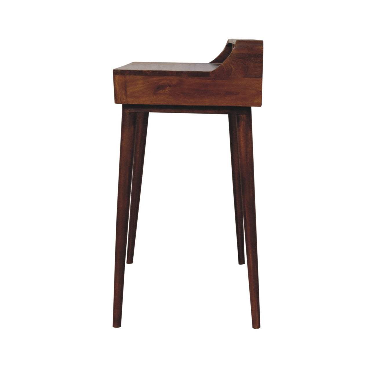 39" Chestnut Solid Wood Console Table With Shelf And Two Drawers - HomeRoots - Flyclothing LLC
