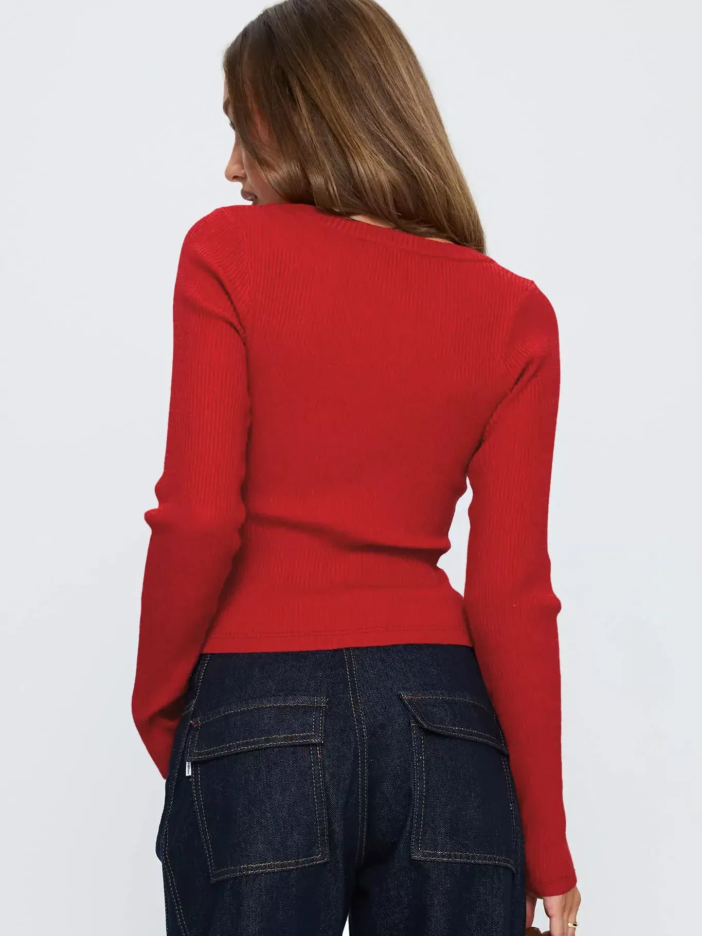 Ribbed Knit Button-Down Cardigan - Trendsi - Flyclothing LLC